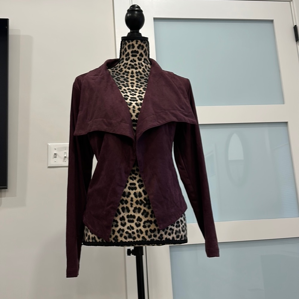 Romeo & Juliet couture faux suede waterfall jacket, size L